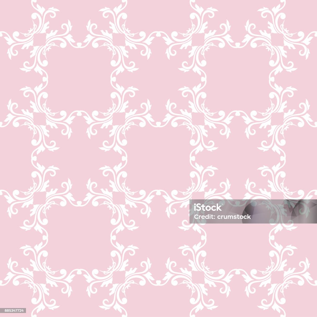 Pink White Background Pattern Seamless Pink Pattern With White Wallpaper Ornaments Stock Illustration ...