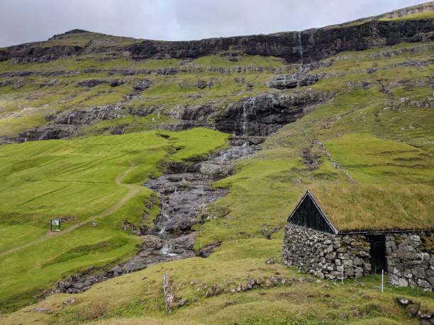 istock Rustic stone cabin on Faroe Islands, Denmark 885350526