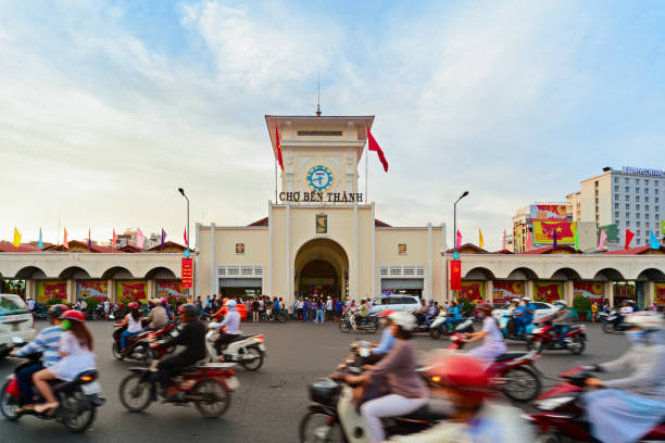 marché de ben thanh traditionnel à ho chi minh ville, vietnam - vietnam travel destinations ho chi minh city ho chi minh photos et images de collection