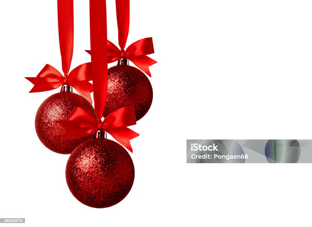 Weihnachts-Dekoration mit Bögen auf weißem Hintergrund - Lizenzfrei Christbaumkugel Stock-Foto