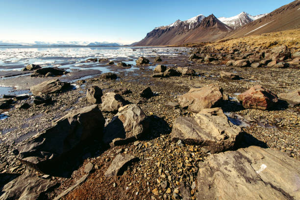 istock Mountain landscape with ocean. Iceland 885364734