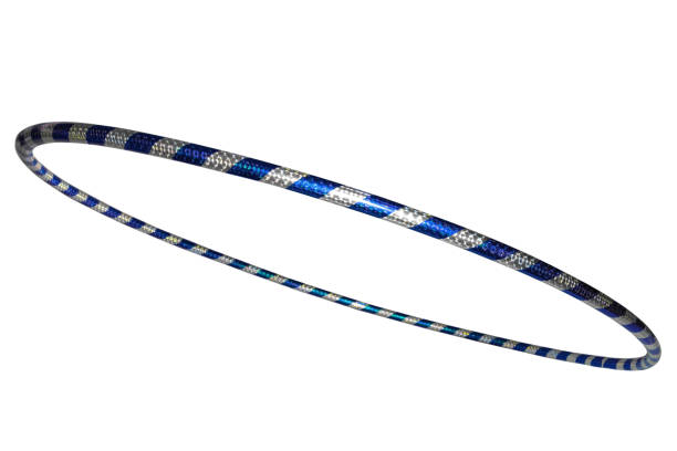 The hula Hoop silver with blue. Isolated on white background