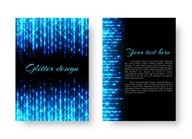 Vector illustration of Rectangular notebook with neon light