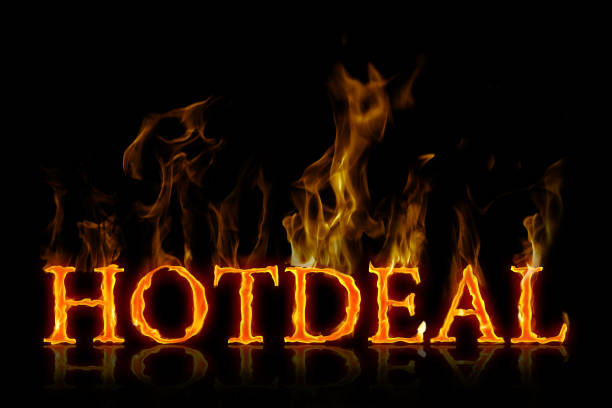 istock Hot deal lettering burning english 885406304