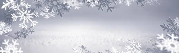 White SnowFlakes Of Paper Falling In Snowy Banner