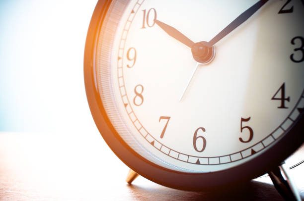 istock Closeup of Retro alarm clock with twelve o'clock. Time is indefinite continued progress of existence, events that occur in apparently irreversible succession from past through present in to the future 885420906