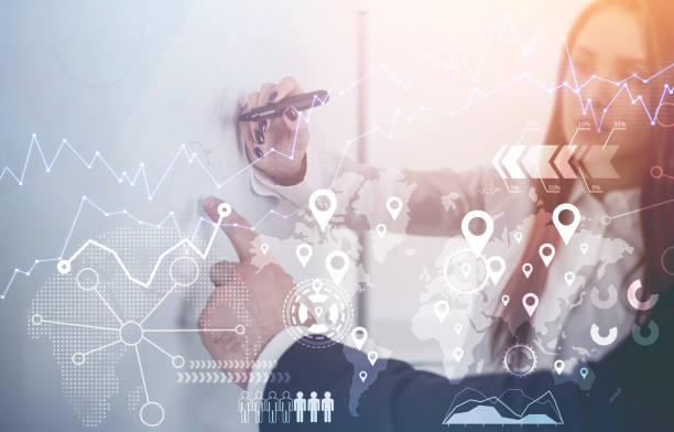 istock Business people, whiteboard, infographics 885421356
