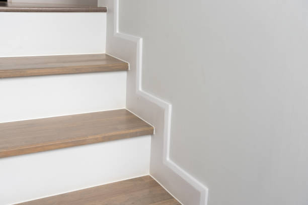istock wooden staircase interior decoration 885436168
