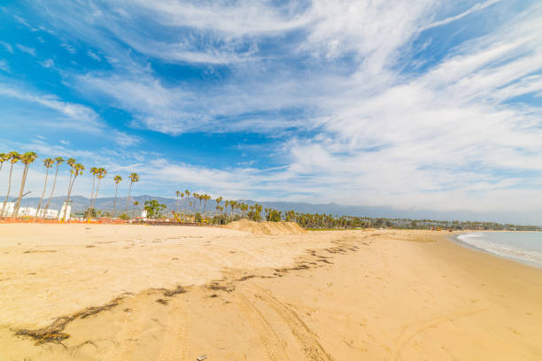 istock Cloudy sky over Santa Barbara golden shore 885449824