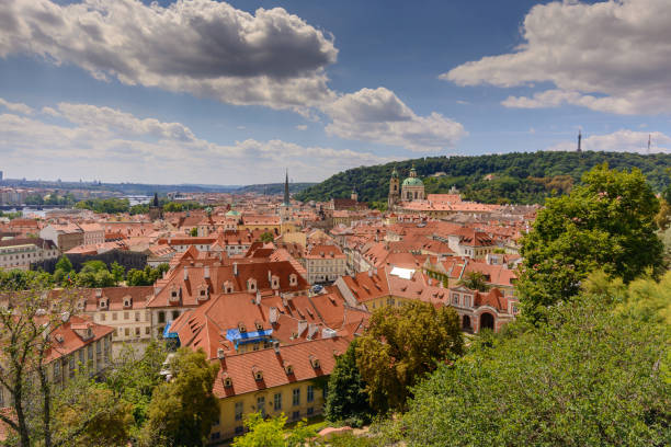 istock Prague City aerial view 885455172