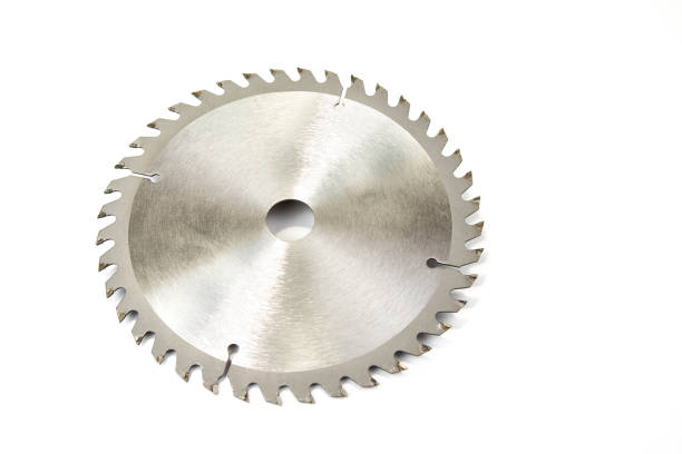 istock Circular saw blade for wood work isolated on white 885457860