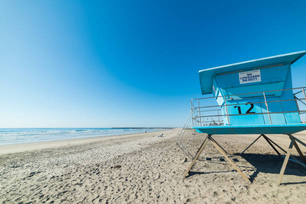 Lifeguard hut in Oceanside shore, California