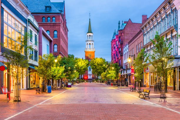 burlington, vermont, stati uniti - piazza foto e immagini stock