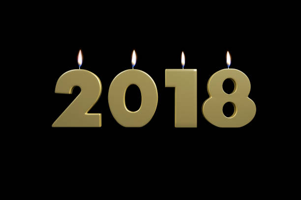 istock 2018 New Year's Golden Lighten Up Candles 885461384