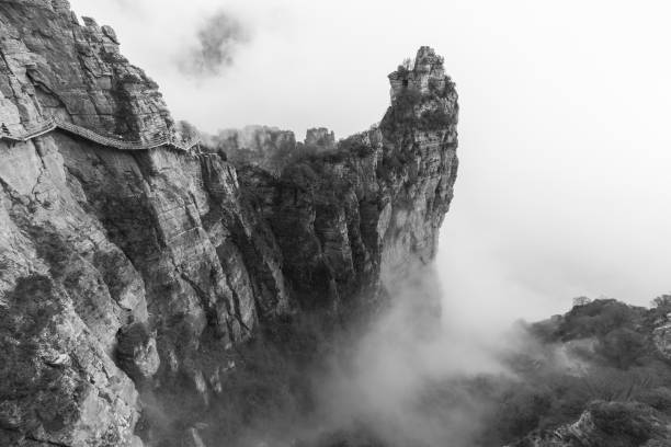 istock Foggy Mountain in White and Black 885464282