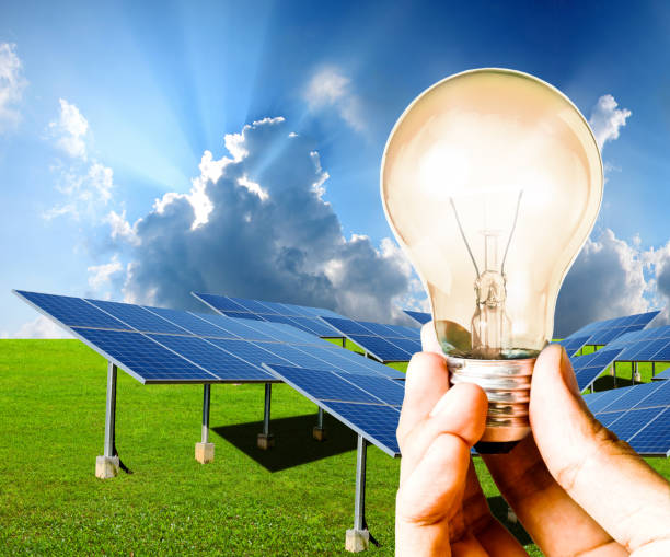istock Solar cells make clean energy, Sustainable concept 885468776
