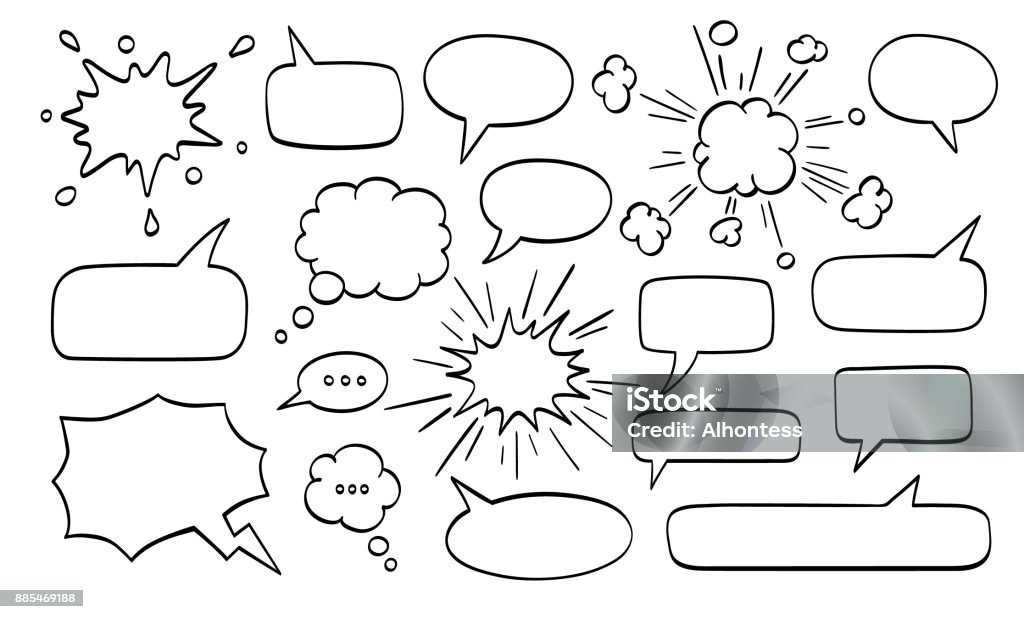 Big set of speech bubbles. Big set of speech bubbles. Vector illustration. Isolated on white background. Speech Bubble stock vector