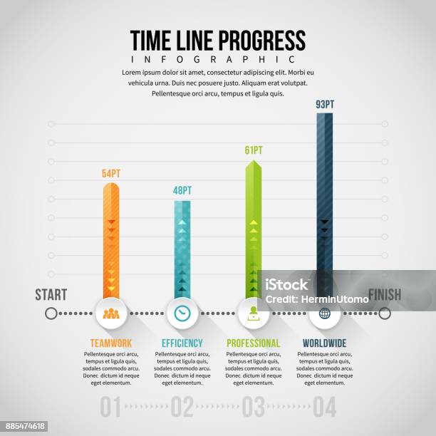 Progress Through Time Time Line Progress Infographic Stock Illustration - Download Image Now ...