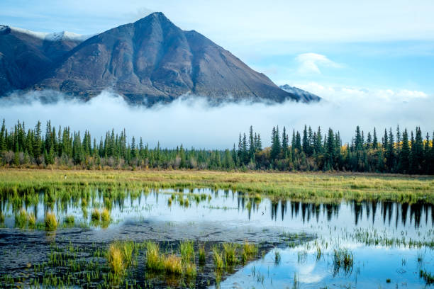 the reflection of the Aljass mountain