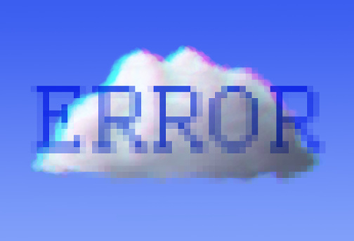 Computer glitch, cloud, pixelation, distorsion