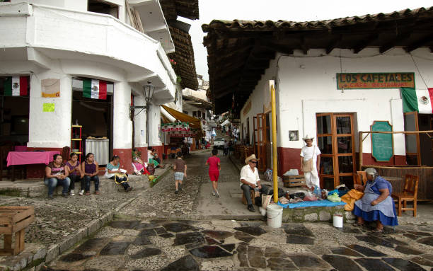 A street in Cuetzalan stock photo