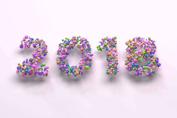 istock 2018 number from colorful balls on white background 885533436