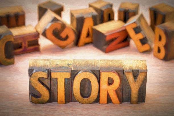 istock story word abstract in wood type 885534348