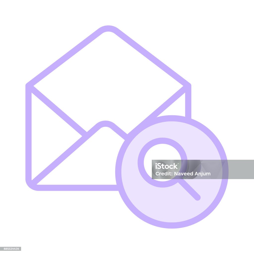 mail search colour line icon Binoculars stock vector