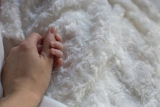 istock Newborn baby hand holding mother hand 885537204