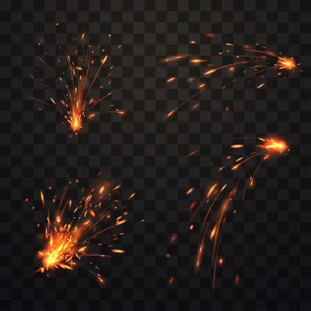 Vector illustration of Fire prarks set