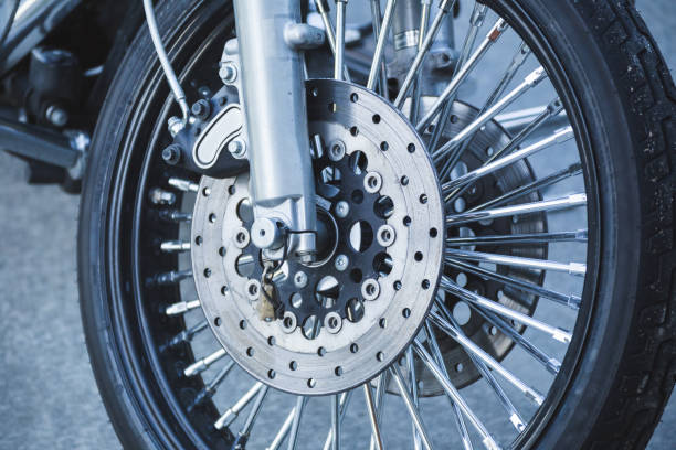istock Brakes and Front Wheel Assembly on Motorcycle 885559730