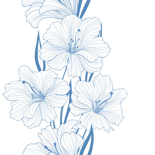 花のシームレスな背景。花のパターン。花をボーダーします。 - white background flower backgrounds bouquet点のイラスト素材／クリップアート素材／マンガ素材／アイコン素材