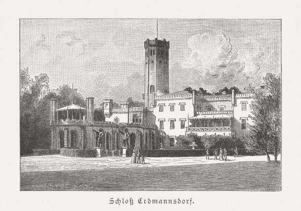 istock Erdmannsdorf Castle, Riesengebirge, Germany, wood engraving, published in 1886 885577658