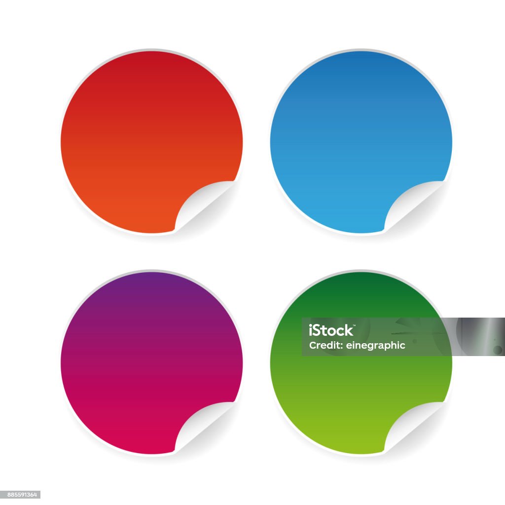 Round Pointing Label Sticker Empty Round Sticker Label Set Stock Illustration - Download Image Now ...