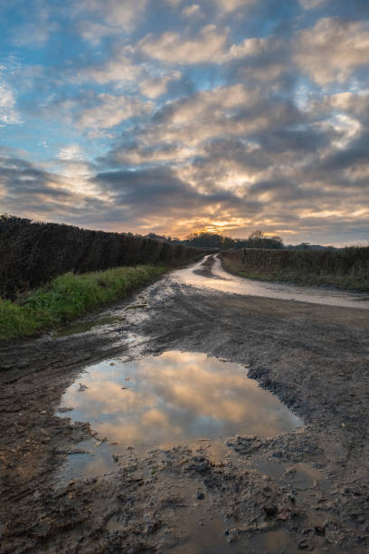 país lane - single lane road road sunset rural scene - fotografias e filmes do acervo