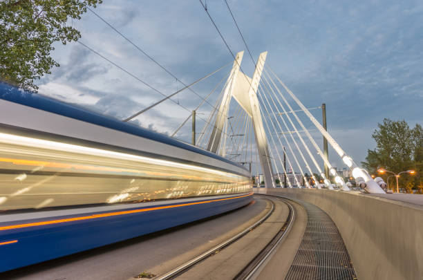 istock tram traffic on bridge, tramway in the evening, Krakow, Poland, 885631258