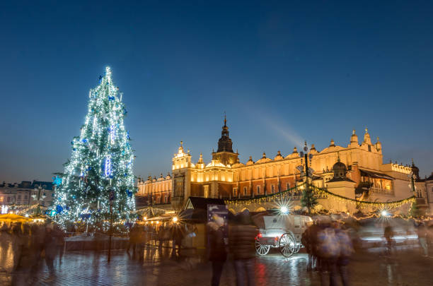 istock Krakow, Poland, Christmas tree on Main Market square 885631482