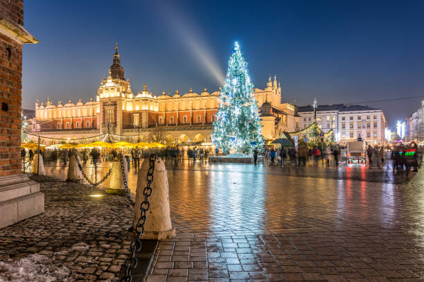 istock Krakow, Poland, Christmas tree on Main Market square 885631580