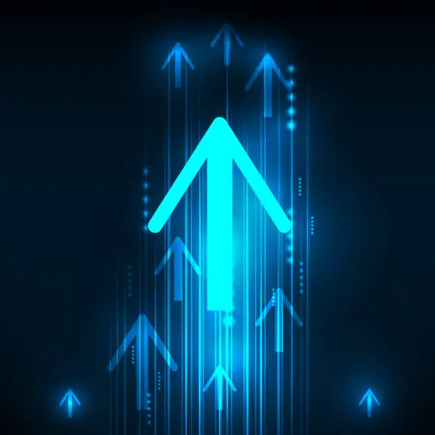 Vector illustration of Abstract Blue Arrows technology communicate background, vector illustration