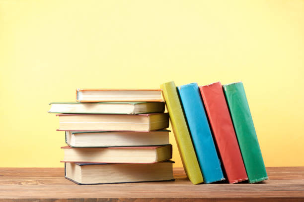 istock Stack of colorful books. Education background. Back to school. Copy space for text. 885650536