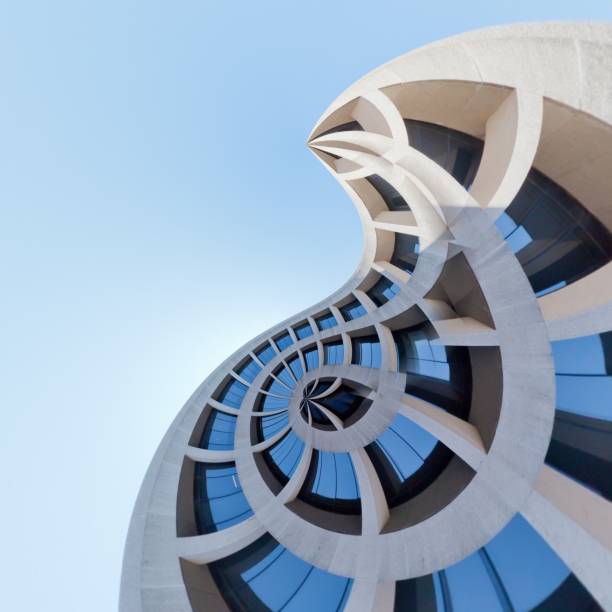 Looking at an office building of Washington DC from a tiny world perspective