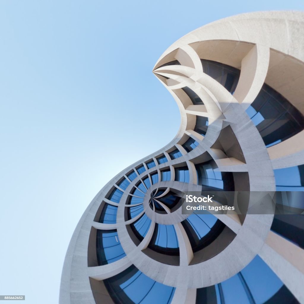 Looking at an office building of Washington DC Looking at an office building of Washington DC from a tiny world perspective Architecture Stock Photo