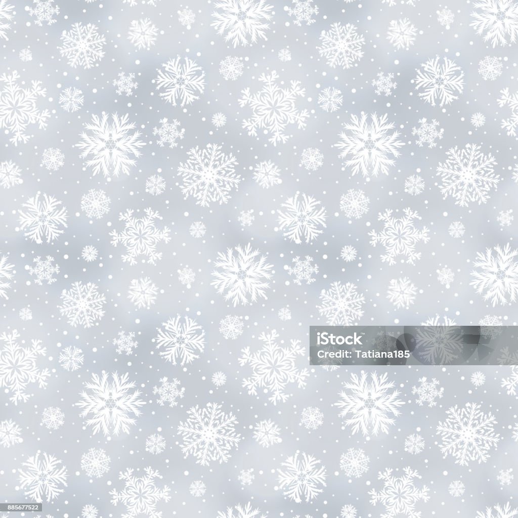Vector morbido modello invernale senza cuciture, sfondo con fiocchi di neve - arte vettoriale royalty-free di Fiocco di neve
