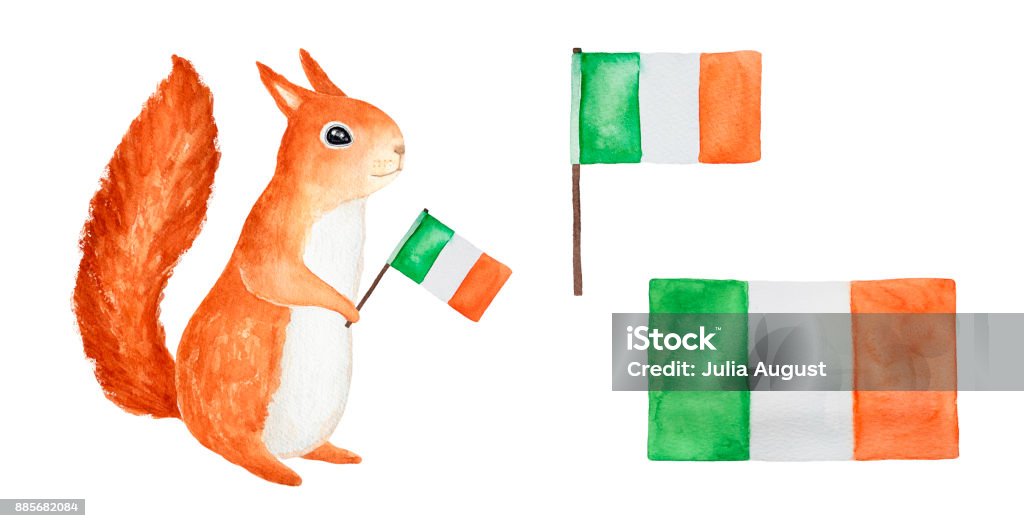 Set Of National Irish Flags Stock Illustration - Download Image Now - Fun,  St. Patrick's Day, Animal - iStock