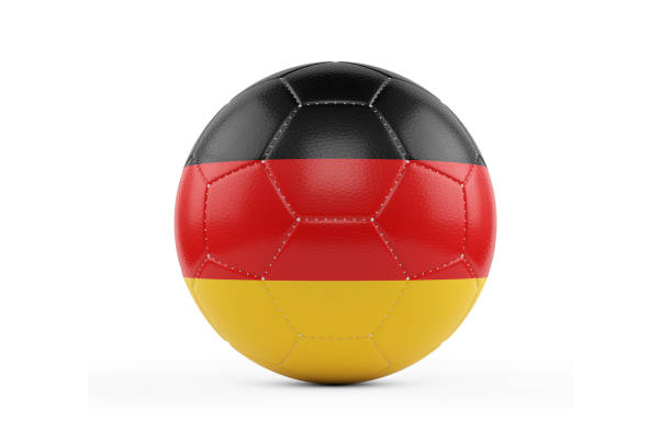 Soccer Ball Textured with German Flag. Isolated on White Background. With Clipping Path