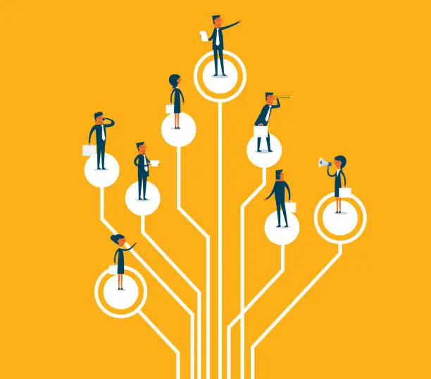 Vector illustration of Standing on logic tree