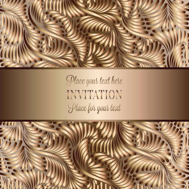 istock Vintage baroque Wedding Invitation template with butterfly background. Traditional decoration for wedding. Vector illustration in beige and gold 885695532