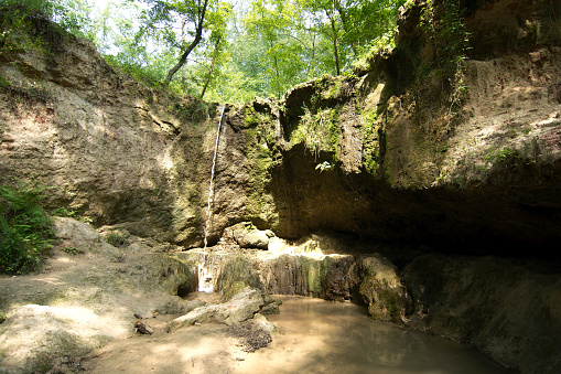 Water falls at Clark Creek Natural Area, Tunica Hills, Mississippi, USA