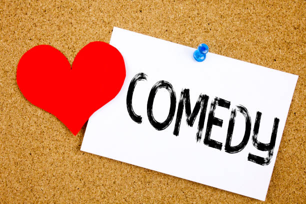 istock Conceptual hand writing text caption inspiration showing Comedy concept for Stand Up Comedy Microphone and Love written on sticky note, reminder cork background with copy space 885704716