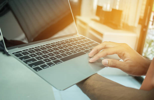 istock Businessman using and typing laptop computer in office for chatting, Using Online banking payment by network for Business shopping in coffee shop, Internet concept. 885711844